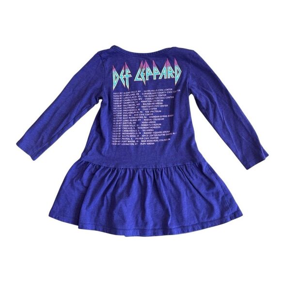 Def Leppard Toddler Girls Long Sleeve Drop Waist Dress in Purple Size 3T - Picture 6 of 6